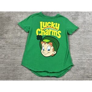 Lucky Charms Top Juniors Small Green Short Sleeve Graphic‎ Print Cotton